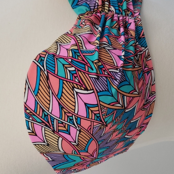 SunDazed pink multicolored strapless bikini top size 36D - Picture 3 of 12